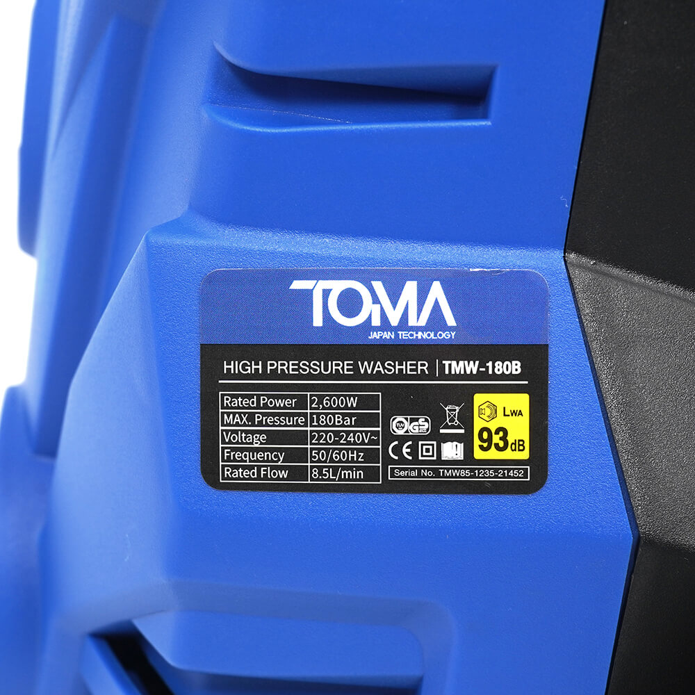 เครื่องฉีดน้ำแรงดันสูง TOMA JAPAN รุ่น TMW-180B 180 บาร์ 2600